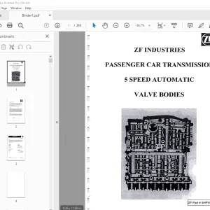 ZF Transmission 5 SPEED AUTOМATIC VALVE BODIES Parts Manual - PDF DOWNLOAD