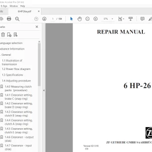 ZF Transmission 6 HP-26 Repair Manual - PDF DOWNLOAD