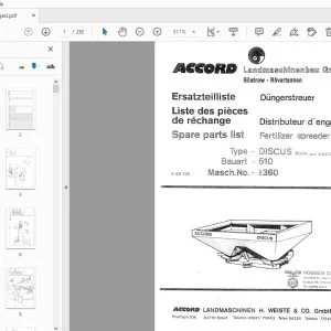 Accord Fertilizer Spreader Exacta CL-TL Parts Manual - PDF