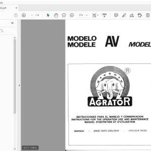Agrator AV Parts Manual - PDF