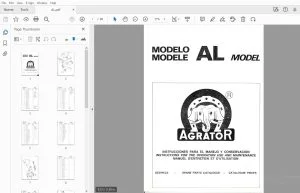 Agrator Model AL Parts Manual - PDF