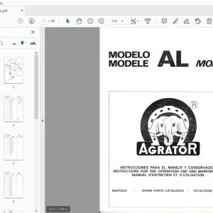 Agrator Model AL Parts Manual - PDF