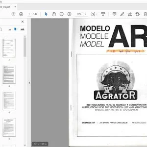 Agrator Model AR Parts Manual Digital PDF Download