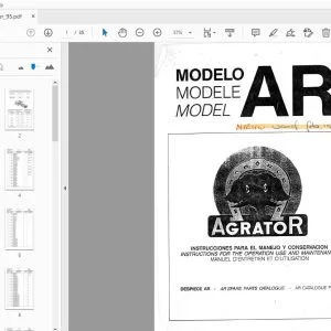 Agrator Model AR Parts Manual - PDF