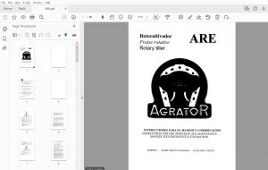 Agrator Model ARE Rotary Tiller Parts Manual - PDF