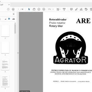 Agrator Model ARE Rotary Tiller Parts Manual - PDF