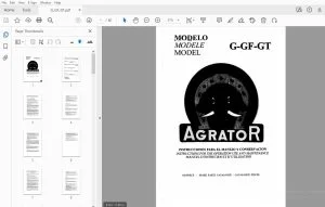 Agrator Model G-GF-GT Parts Manual - PDF