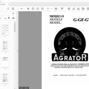 Agrator Model G-GF-GT Parts Manual - PDF