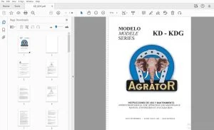 Agrator Model KD-KDG Parts Manual - PDF