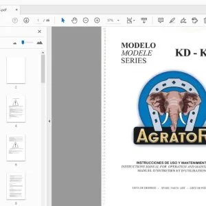 Agrator Model KD-KDG Parts Manual - PDF
