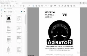 Agrator Model VF Parts Manual - PDF