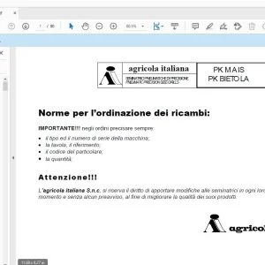 Agricola Italiana PK MAIS BIETOLA Parts Manual - PDF