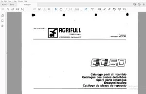 Agrifull Trattori 80.50 Parts Manual - PDF