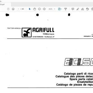 Agrifull Trattori 80.50 Parts Manual - PDF