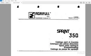 Agrifull Trattori Sprint 350 Parts Manual - PDF