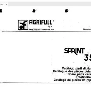 Agrifull Trattori Sprint 350 Parts Manual - PDF