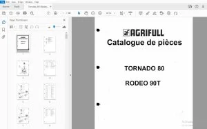 Agrifull Trattori TORNADO 80 RODEO 90T Parts Manual - PDF