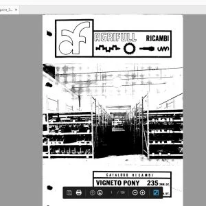 Agrifull Trattori VIGNETO PONY 235 VIGNETO SPRINT 345 Parts Manual - PDF
