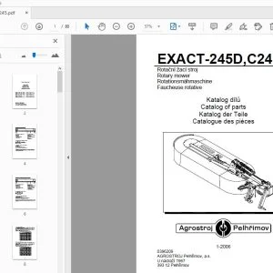 Agrostroj Pelhrimov Exact-245D,C245 Rotary Mower Parts Manual - PDF