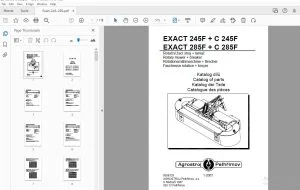 Agrostroj Pelhrimov Exact-245F+C 245F Exact-285F+C285F Rotary Mower+Breaker Parts Manual - PDF