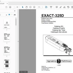 Agrostroj Pelhrimov Exact-325D Rotary Mower Parts Manual - PDF