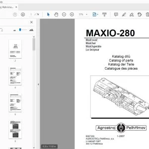 Agrostroj Pelhrimov MAXIO-280 Mulcher Parts Manual - PDF