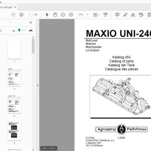 Agrostroj Pelhrimov MAXIO UNI-240 Mulcher Parts Manual - PDF