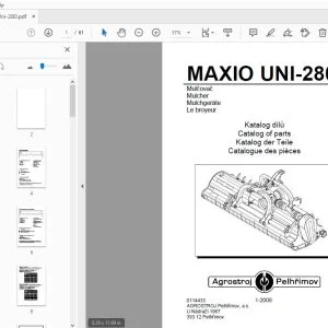 Agrostroj Pelhrimov MAXIO UNI-280 Mulcher Parts Manual - PDF