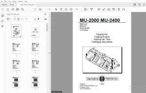 Agrostroj Pelhrimov MU-2000 MU-2400 Mulcher Parts Manual - PDF