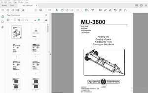Agrostroj Pelhrimov MU-3600 Mulcher Parts Manual - PDF