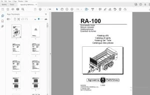 Agrostroj Pelhrimov RA-100 Manure spreader Parts Manual - PDF