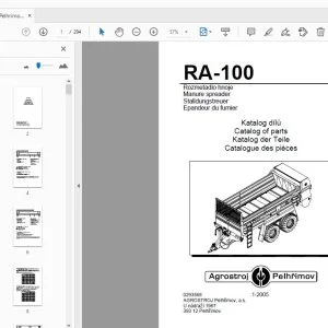 Agrostroj Pelhrimov RA-100 Manure spreader Parts Manual - PDF