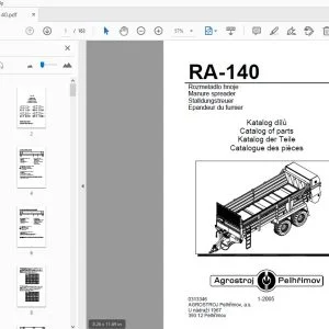 Agrostroj Pelhrimov RA-140 Manure spreader Parts Manual - PDF