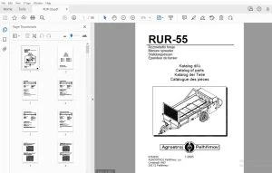 Agrostroj Pelhrimov RUR-55 Manure spreader Parts Manual - PDF