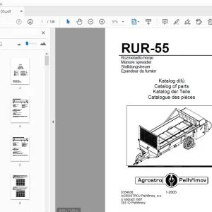 Agrostroj Pelhrimov RUR-55 Manure spreader Parts Manual - PDF