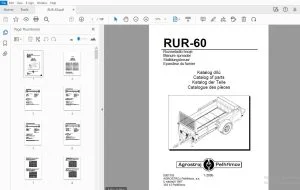 Agrostroj Pelhrimov RUR-60 Manure spreader Parts Manual - PDF