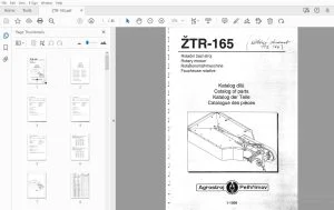 Agrostroj Pelhrimov ZTR-165 Rotary Mower Parts Manual - PDF