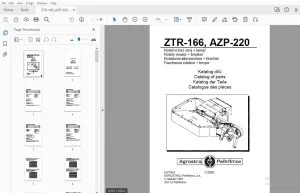 Agrostroj Pelhrimov ZTR-166, AZP-220 Rotary Mower+Breaker Parts Manual - PDF