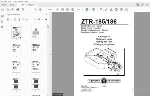 Agrostroj Pelhrimov ZTR-185/186 Rotary Mower+Breaker Parts Manual - PDF