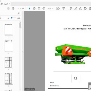 Amazone ZA-M 1001, 1201, 1501  Special  Profis  Hydro Ersatzteilliste - PDF