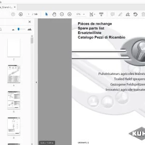 Kuhn Atlantique Grand Large 2400-3200 Trailed field Sprayers Parts Manual - PDF