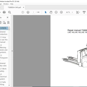 BT Electric Pallet Truck LWE 140,LWE 160,LWE 180,LWE200,LWE250 Repair Manual PDF