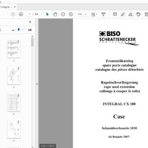 Biso Case Integral CX 100 rape seed extension Parts Manual - PDF