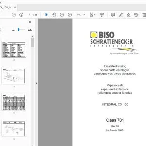 Biso INTEGRAL CX 100 Claas 701 rape seed extension Parts Manual - PDF