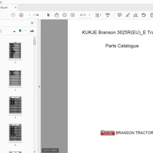 Branson Kukje 3625R Parts Manual - PDF