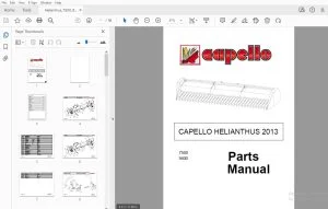 CAPELLO HELIANTHUS 7500 9400 PARTS MANUAL 2013 - PDF