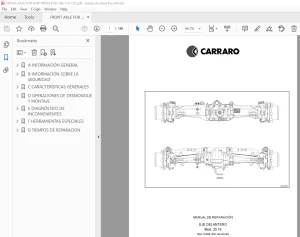 Carraro Mod. 20.19 EJE DELANTERO MANUAL DE REPARACIÓN - PDF DOWNLOAD