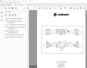 Carraro Mod. 20.22 EJE DELANTERO MANUAL DE REPARACIÓN - PDF DOWNLOAD