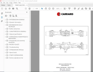 Carraro Mod. 20.26 - 20.26 FR Assale Anteriore Manuale Di Riparazione PDF