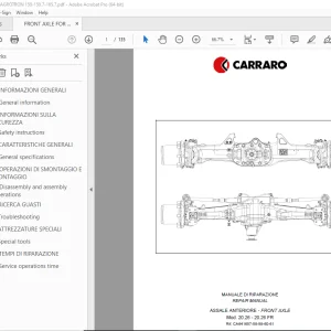 Carraro Mod. 20.26 - 20.26 FR Assale Anteriore Manuale Di Riparazione PDF
